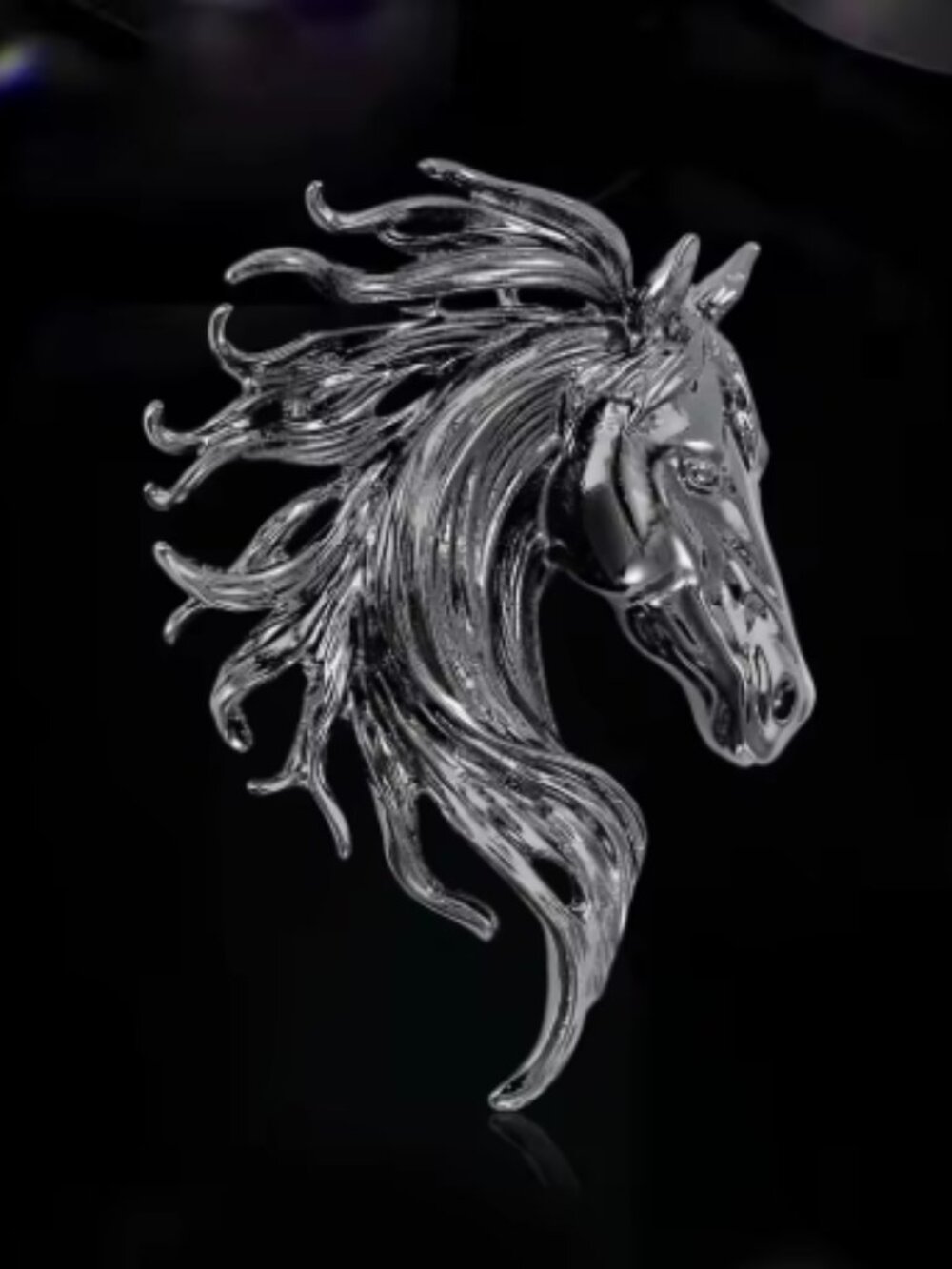 🍏50% OFF/3+...Horse Head Brooch/Pendant (Black)